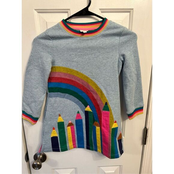 Mini boden kids sweatshirt pencil design 5/6Y blue - Picture 1 of 5